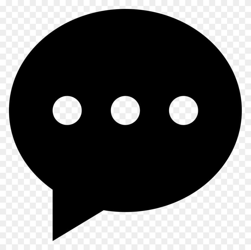 981x980 Oval Black Speech Balloon With Three Dots Inside Png Icon Free - Comic Dots PNG