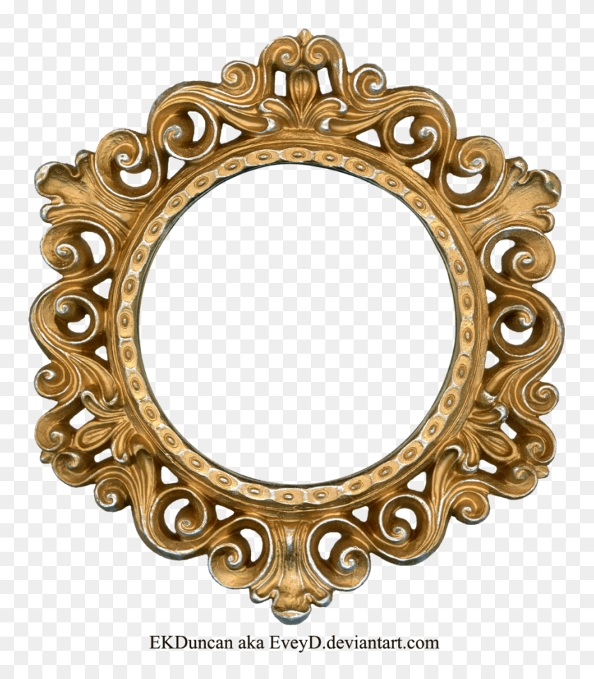 900x1039 Oval Picture Frame Clip Art Gold - Gold Frame Clipart