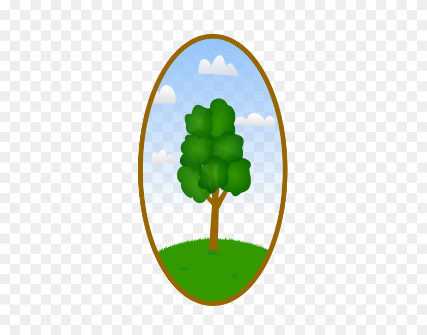 424x600 Oval Tree Landscape Clipart Png For Web - Landscaping Clipart Tree