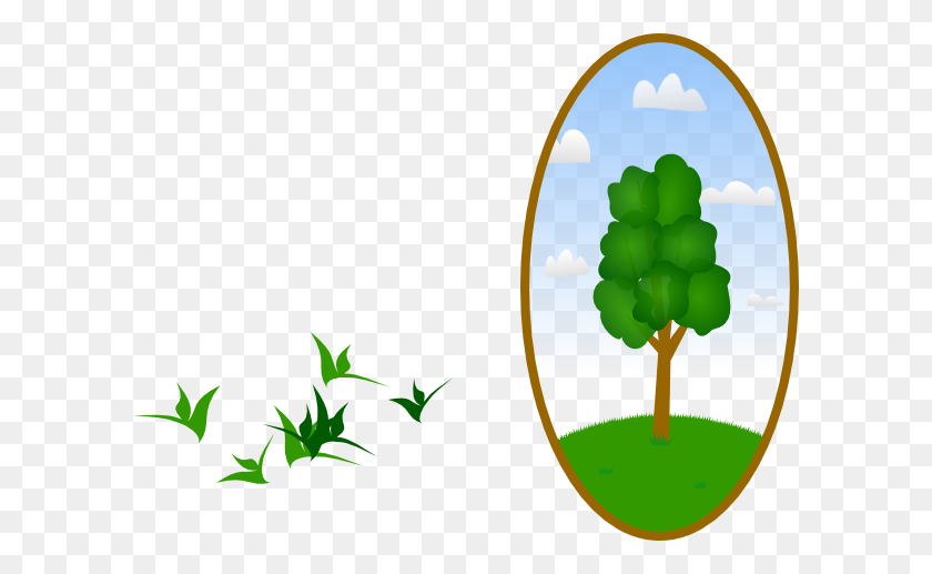 600x457 Oval Tree Landscape Clipart Png For Web - Landscaping Clipart Tree