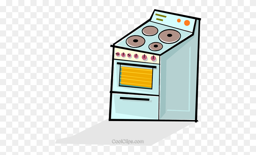 480x450 Ovenstove Royalty Free Vector Clip Art Illustration - Stove Clipart