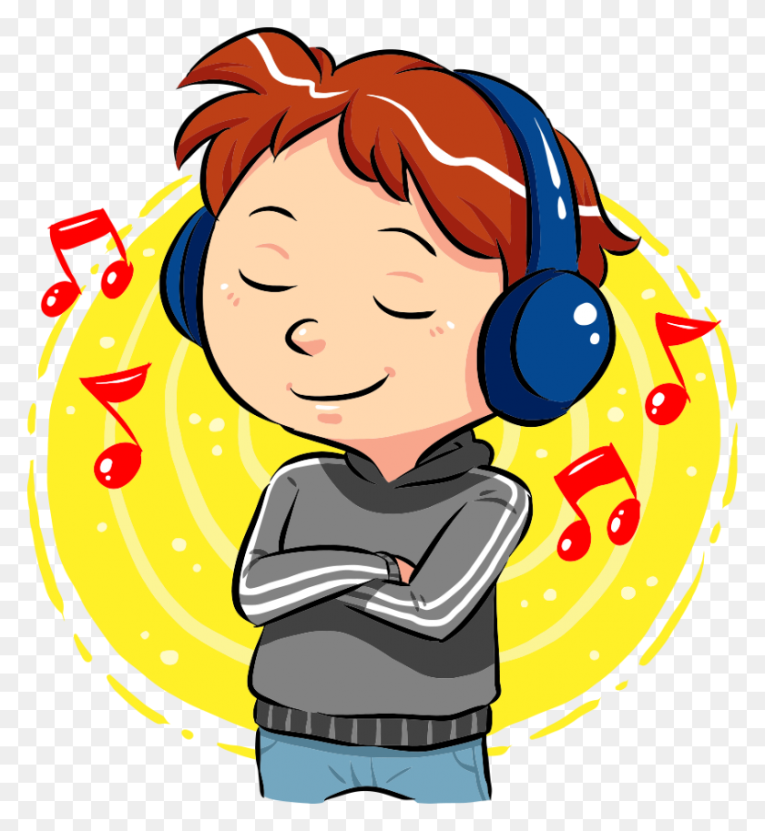 842x921 Over Boy Listening To Music Cliparts Boy Listening To Music - Child Listening Clipart