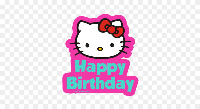 350x400 Over Happy Birthday Hello Kitty Meme Cliparts Feliz Cumpleaños - Feliz Cumpleaños Texto Png