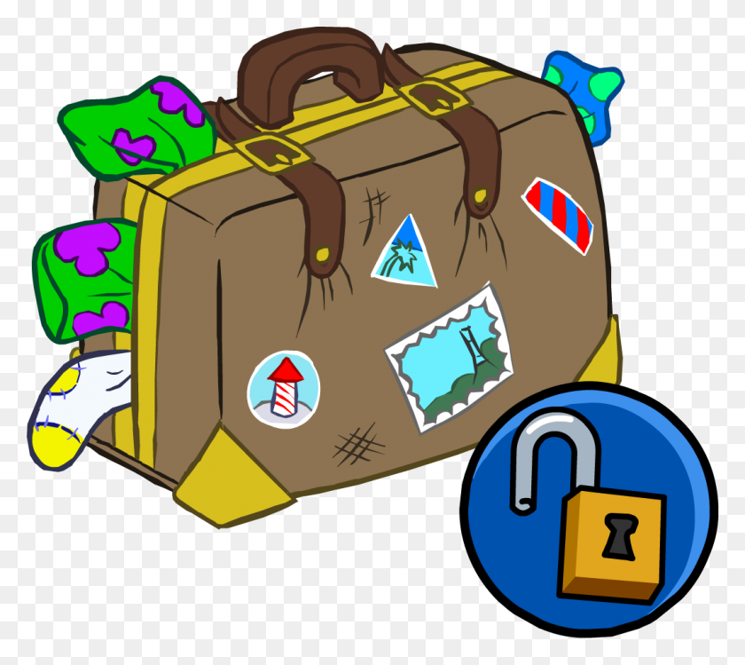 1065x942 Overflowing Suitcase Club Penguin Wiki Fandom Powered - Suitcase Images Clipart