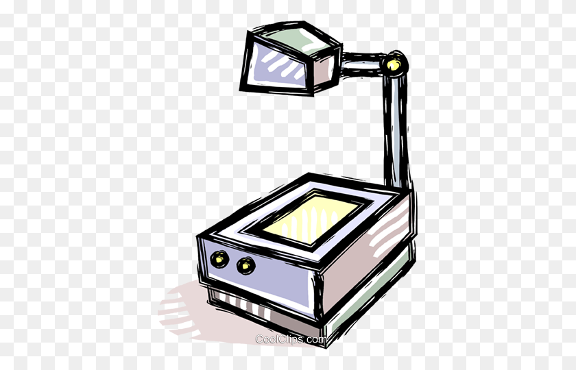 379x480 Overhead Projector Royalty Free Vector Clip Art Illustration - Projector Clipart