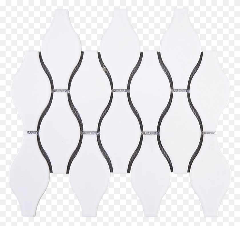 1024x963 Oversize Diamond White Ceramic Mesh Mounted Mosaic Tile Hma - Diamond Pattern PNG