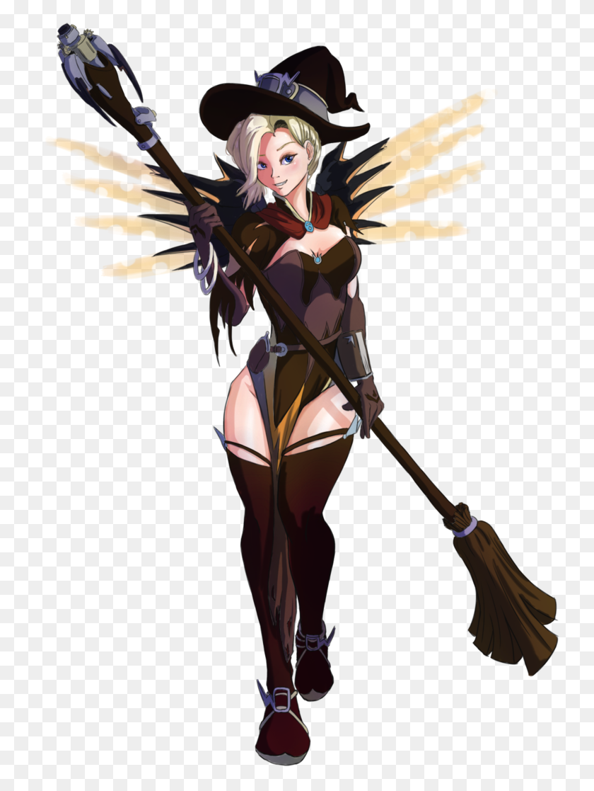 755x1057 Overwatch Feed On Twitter Witch Mercy Artwork - Overwatch Mercy PNG