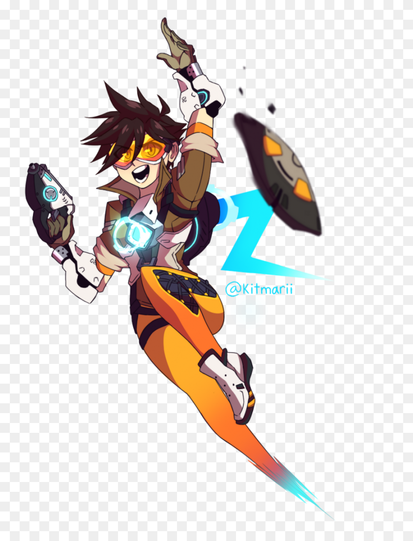 864x1152 Overwatch Tracer Decided To Draw This Gal - Overwatch Tracer PNG