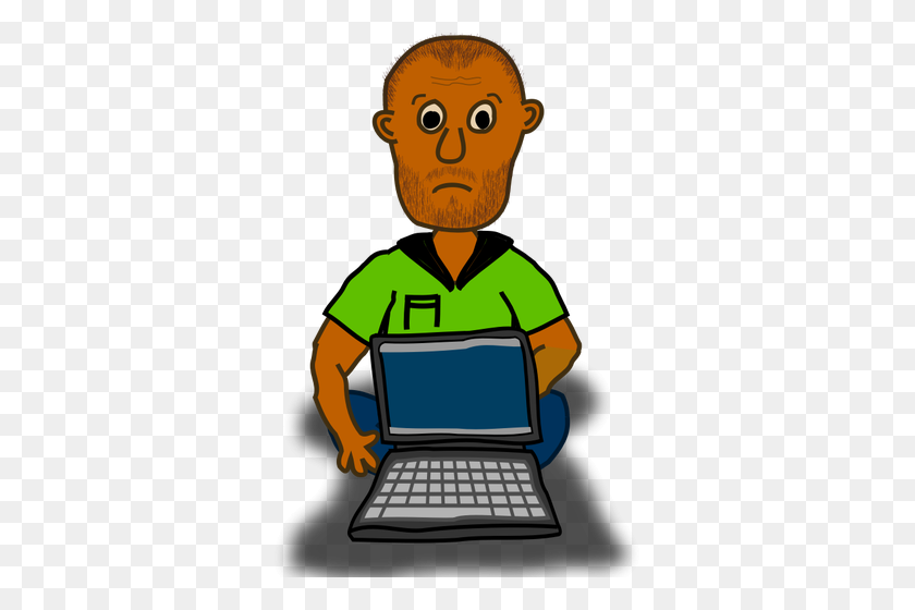 337x500 Overwhelmed Man With Laptop - Overwhelmed Clipart