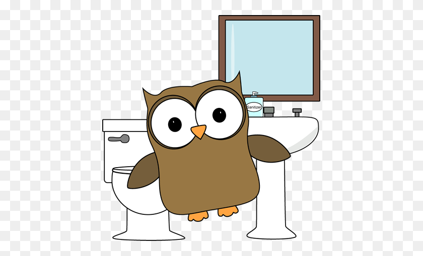 433x450 Owl Bathroom Monitor Clip Art - Winter Owl Clipart