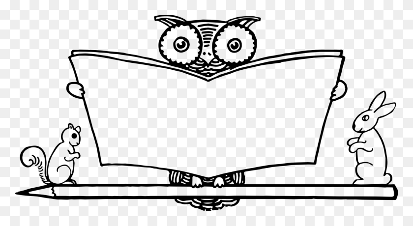 1460x750 Owl Book What To Draw And How To Draw It Drawing Reading Free - Reading Book Clipart Black And White