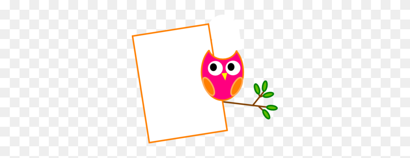 299x264 Owl Border Clip Art - Reading Owl Clipart