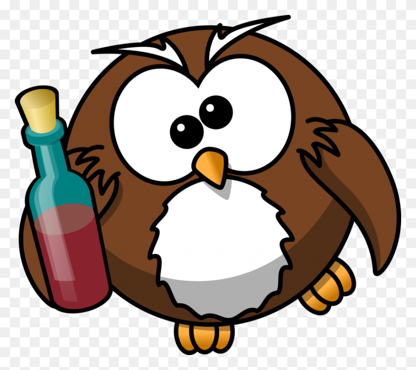 852x750 Owl Cartoon Drink Animation Alcohol Intoxication - Owl Face Clipart