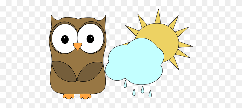 500x316 Owl Classroom Weather Helper Clip Art - Spring Weather Clipart