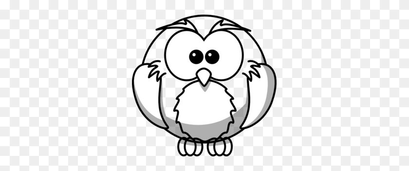 297x291 Owl Clipart Black And White - Cute Owl Clipart Black And White