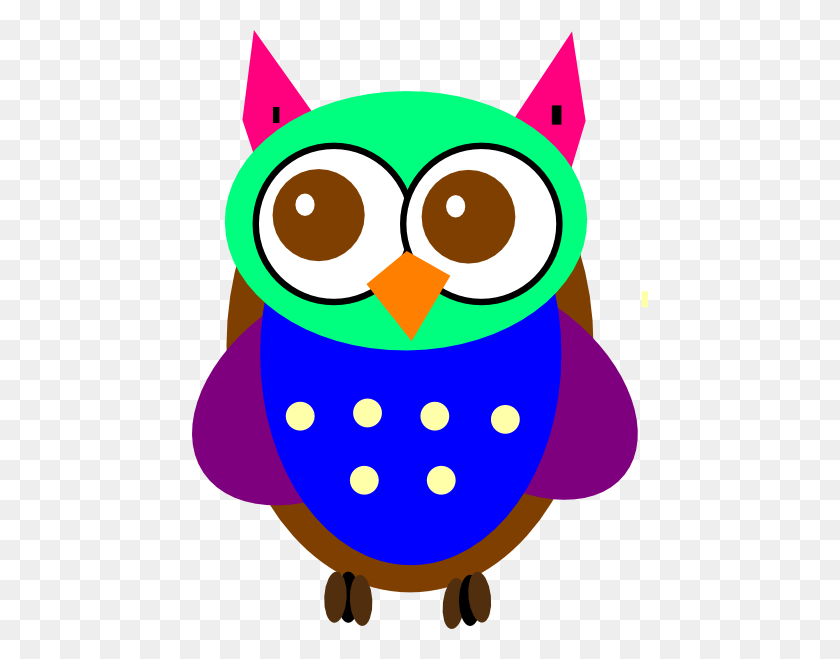 456x599 Owl Clipart Bright - Bright Clipart
