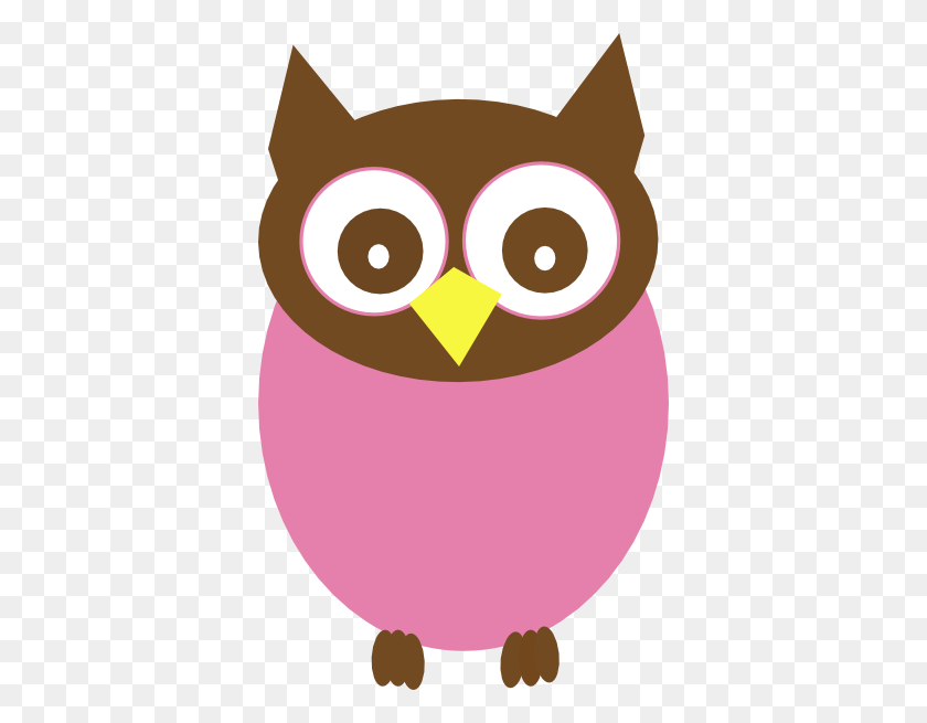 372x595 Owl Clipart Fancy - Pink Owl Clipart