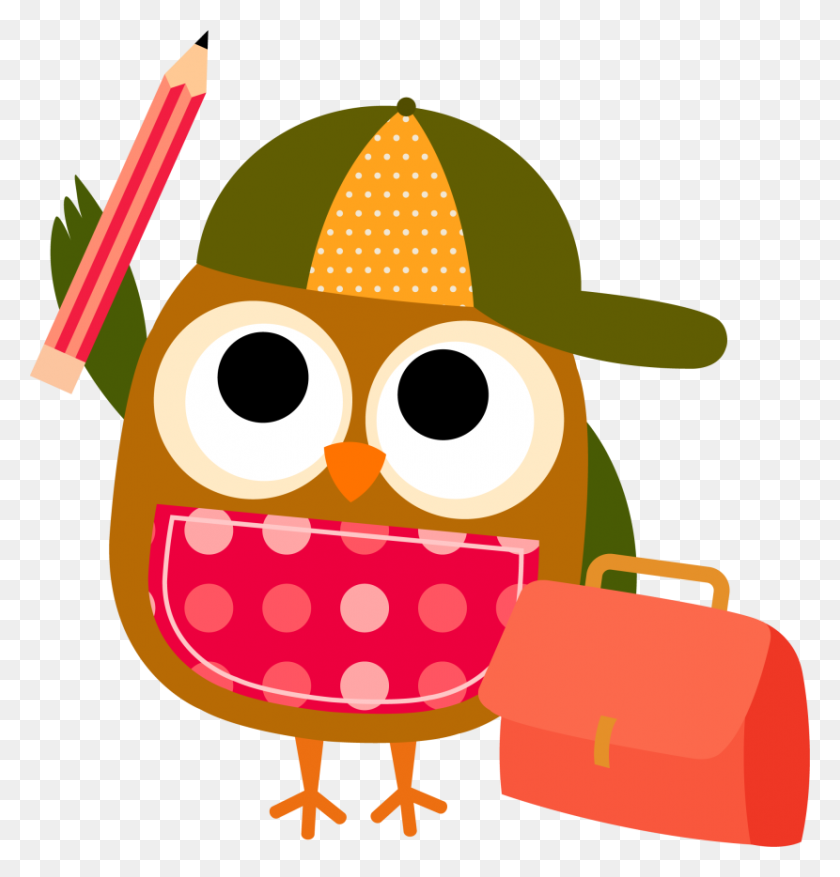 830x870 Owl Clipart For School, Free Download Clipart - Owl Reading Clipart