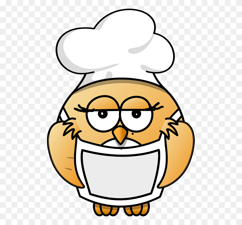 513x720 Owl Cooking Cliparts - Cooking Clipart Black And White