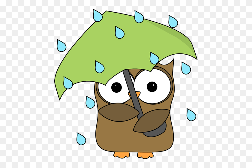 478x500 Owl In The Rain Clip Art - Bad Weather Clipart