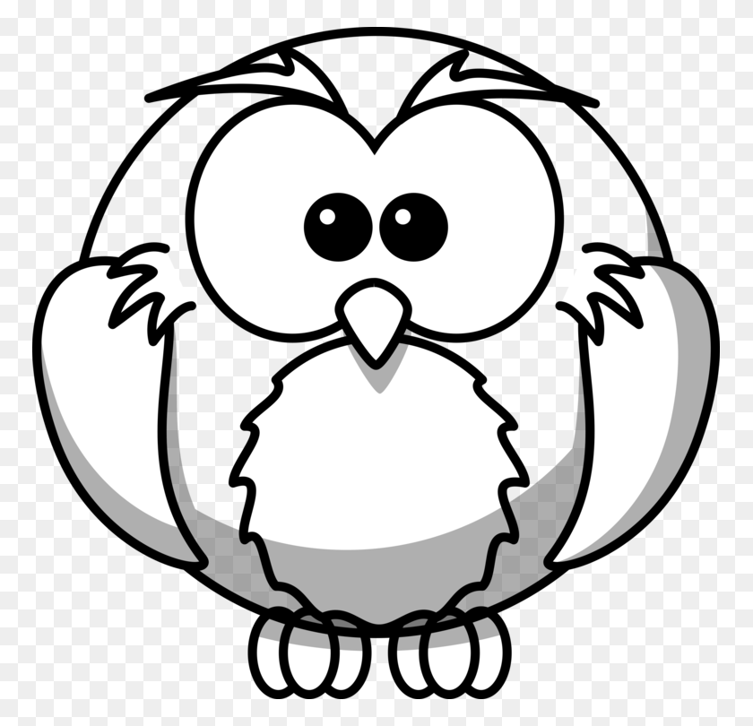 767x750 Owl Line Art Drawing Cartoon Graphic Arts - Owl Face Clipart