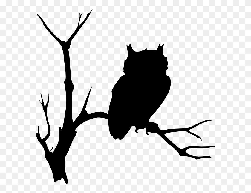 600x588 Owl On A Branch Clipart Black And White Clip Art Images - Sleep Clipart Black And White