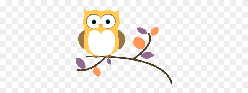 329x256 Owl On Branch Clip Art - Tree Border Clipart