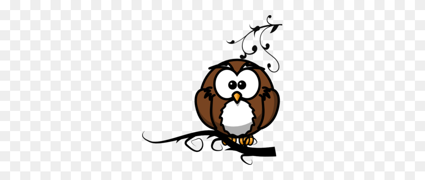 277x297 Owl On Branch Clip Art - Wise Clipart