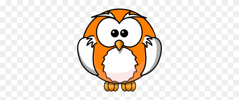 298x291 Owl Orange Clip Art - Owl Face Clipart