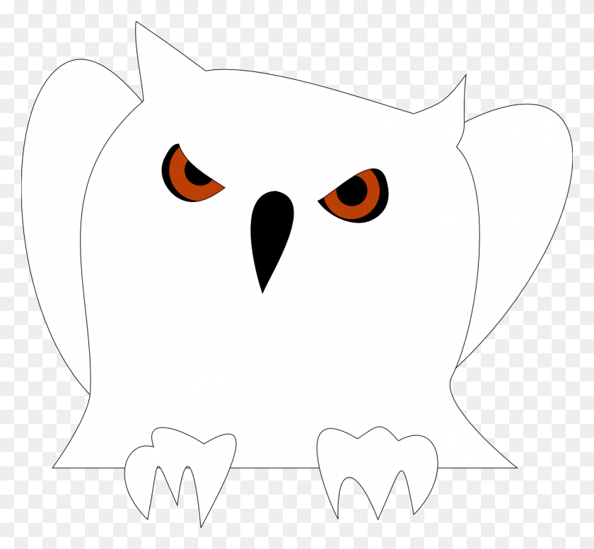 1331x1224 Owl Outline Clip Art - Owl Clipart Black And White
