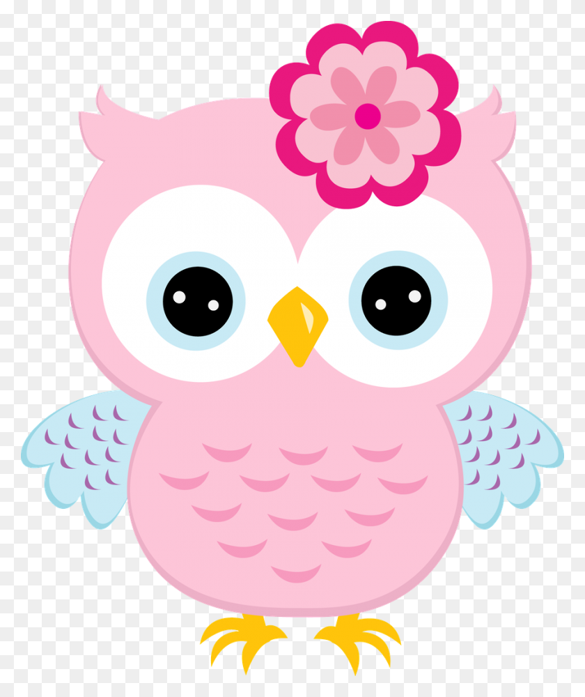 900x1085 Owl Owl, Pink Owl And Owl - Owl Family Clipart