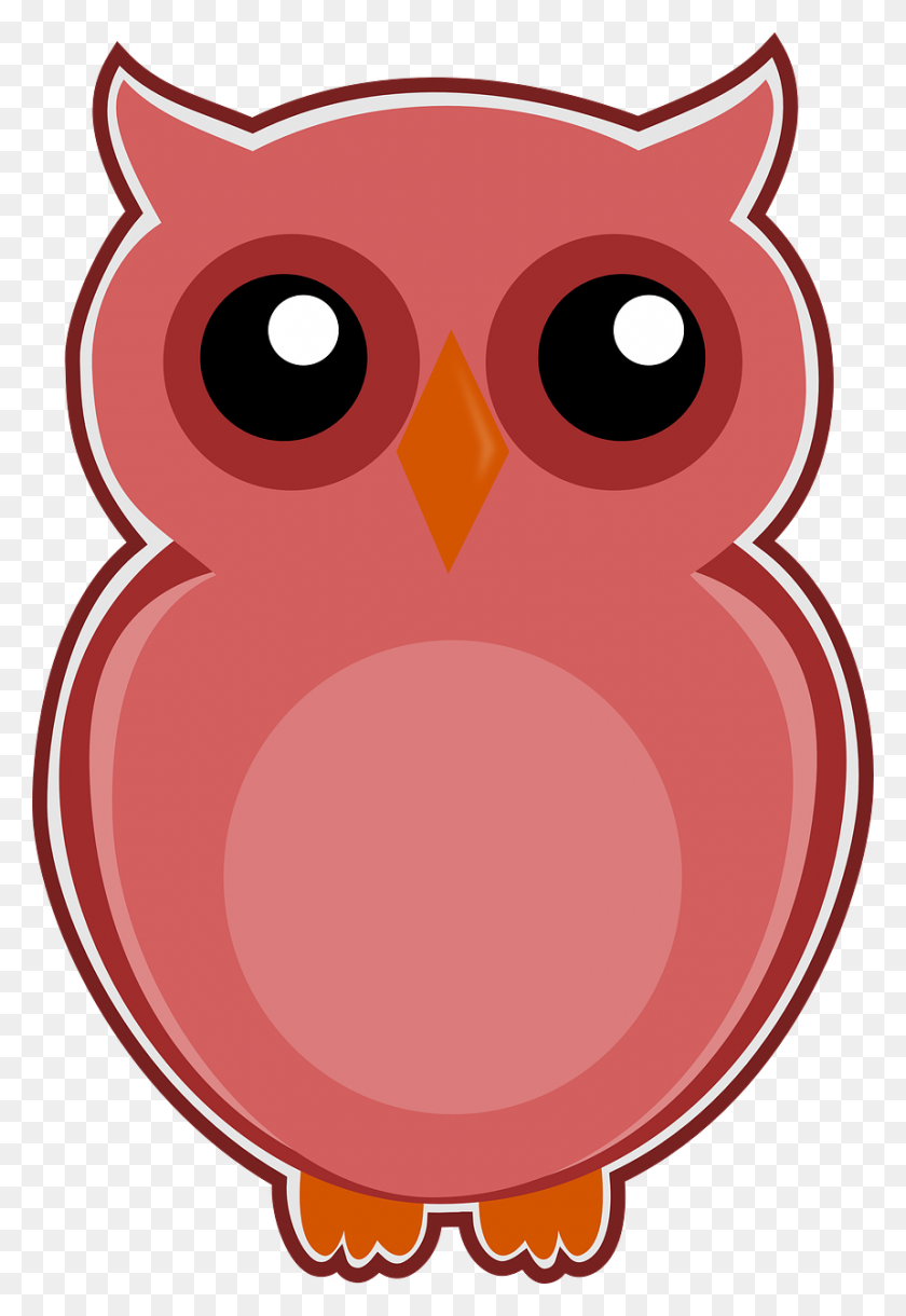 860x1280 Owl, Pink, Bird, Cute, Animal - Owl Eyes Clipart