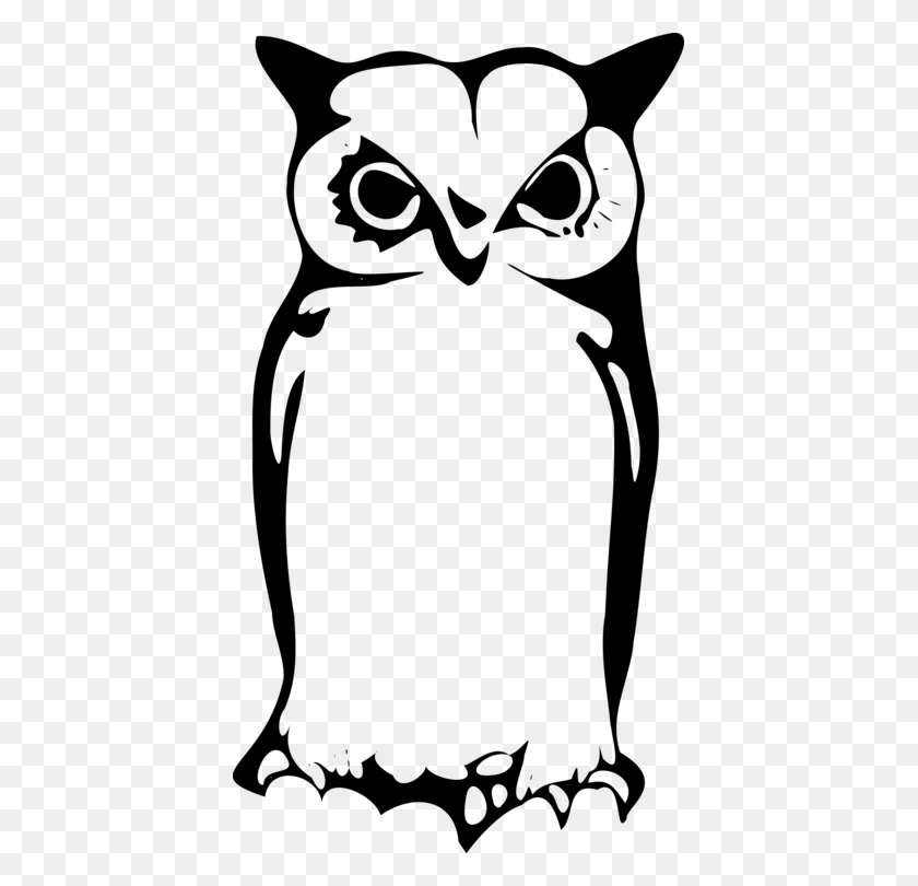 413x750 Owl Silhouette Bird Drawing Line Art - Owl Clipart Black And White