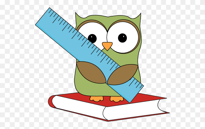 553x468 Owl Sitting On A Book With A Ruler' From My Cute Graphics Owls - Smart Owl Clipart