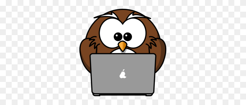 297x299 Owl Using A Laptop Clip Art Classroom Ideas Owl - Wisdom Clipart