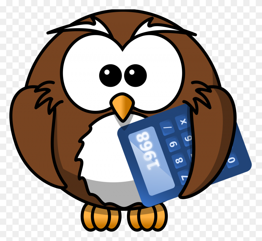 2400x2193 Owl With Calculator Icons Png - Calculator PNG