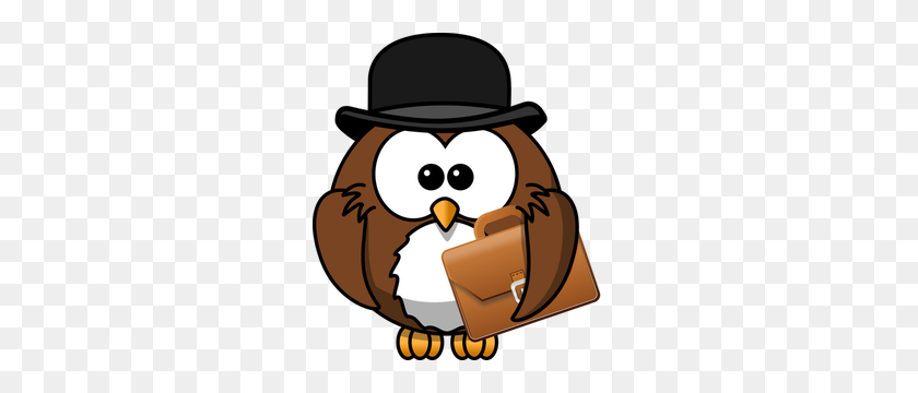267x300 Owl With Hat And Briefcase Vector Image Animals Vectors Public - Anarchy Clipart