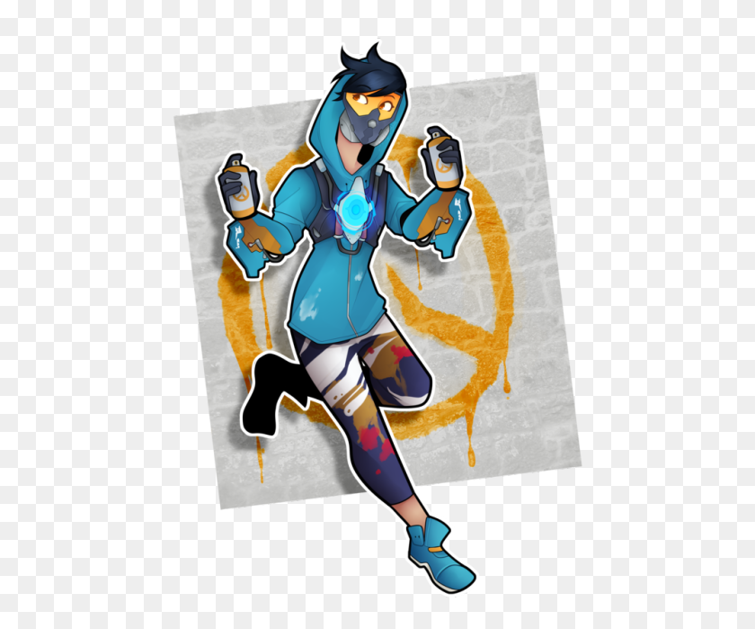 500x639 Ows Graffiti Tumblr - Overwatch Tracer PNG
