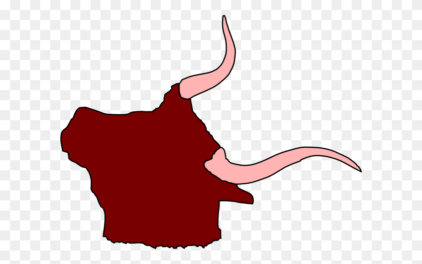 600x467 Ox Head With Horns Clip Art Free Vector - Free Chalk Clipart