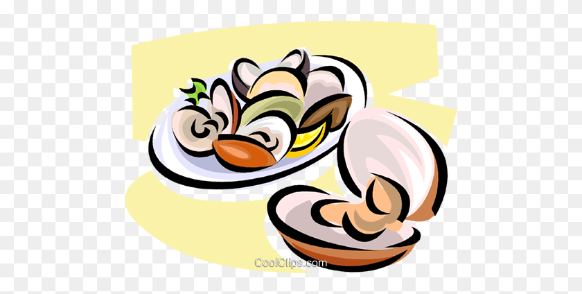 480x364 Oysters Royalty Free Vector Clip Art Illustration - Oyster Clipart