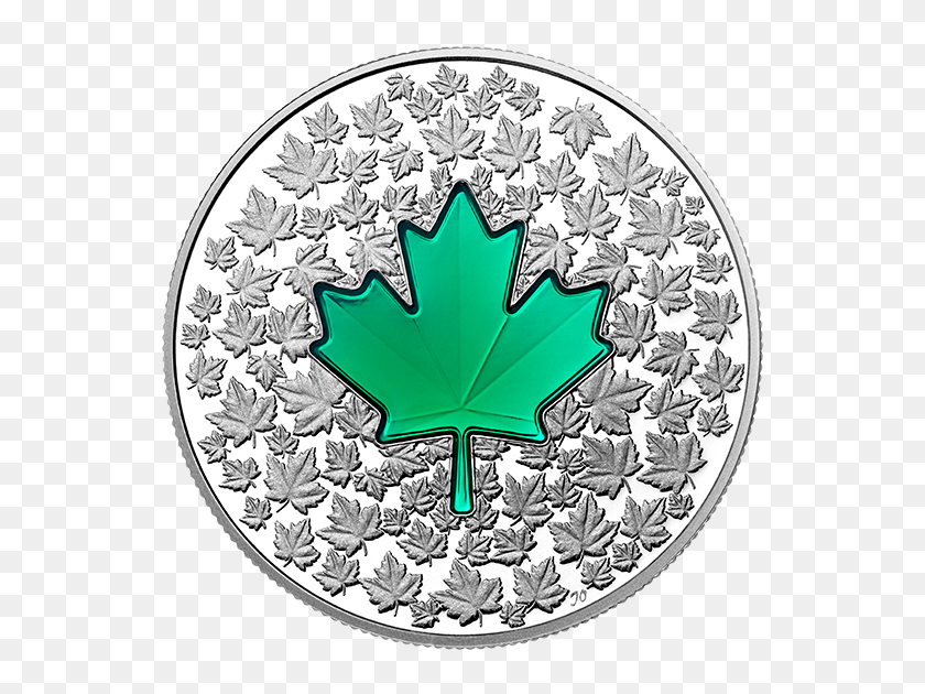 570x570 Oz Fine Silver Coin - Mint Leaf PNG