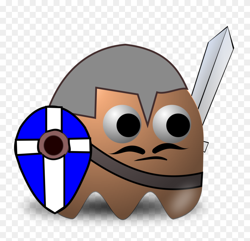 750x750 Pac Man Knight Middle Ages Pac Land Warrior - Medieval Knight Clipart