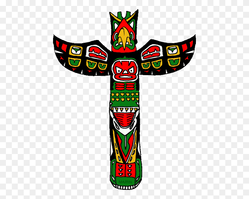 485x612 Pacific Northwest Totem - Totem Pole Clipart