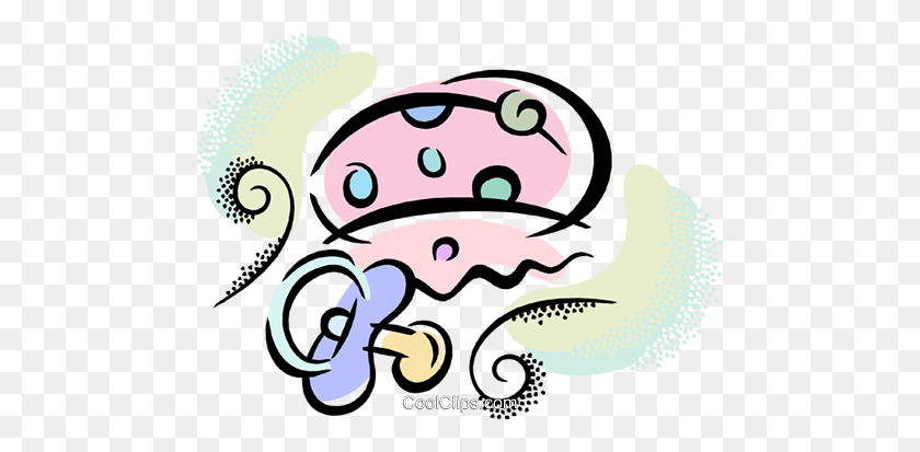 480x353 Pacifier And Bonnet Royalty Free Vector Clip Art Illustration - Pacifier Clipart