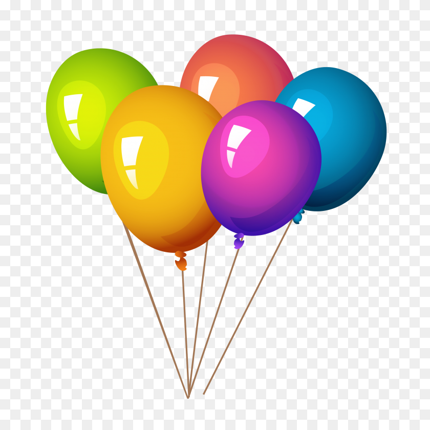 3000x3000 Pack Of Balloons Party Poppers - Silver Balloons PNG
