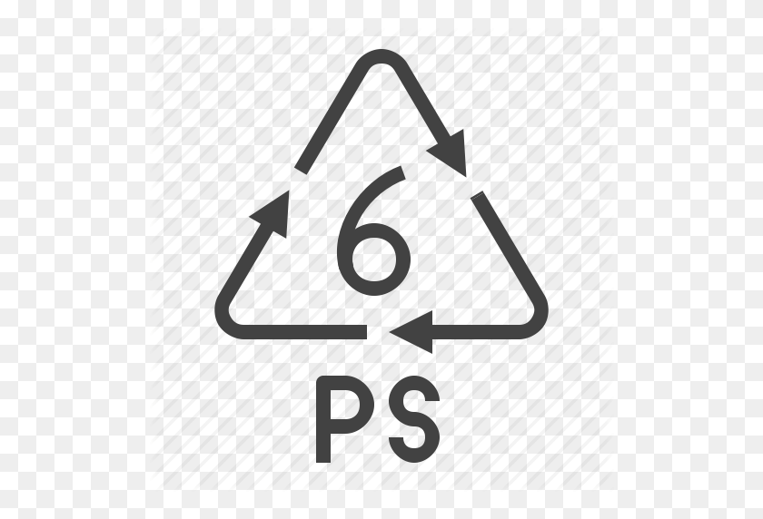 512x512 Packaging, Plastic, Polystyrene, Ps, Recycling, Symbol Icon - Recycle Symbol PNG