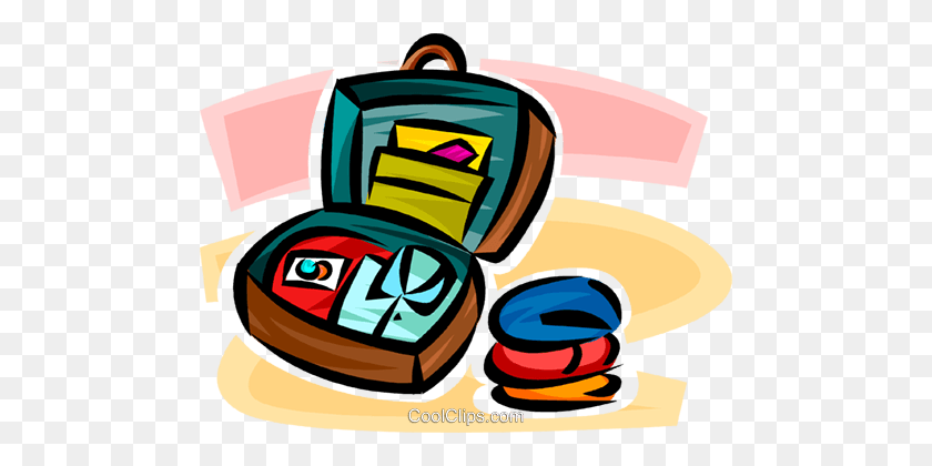 480x360 Packing A Suitcase Royalty Free Vector Clip Art Illustration - Packing A Suitcase Clipart