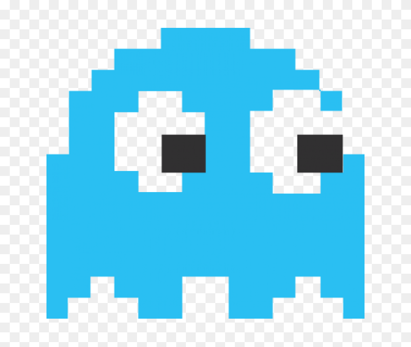 650x650 Pacman Pixel Azul, Fantasma Png