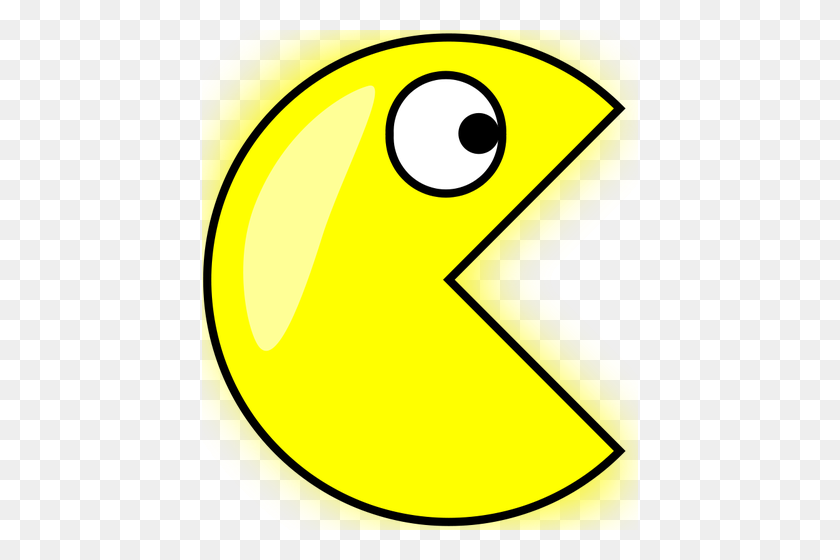 436x500 Векторный Рисунок Pacman - Клипарт С Призраком Pacman