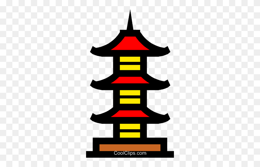 284x480 Pagoda Symbol Royalty Free Vector Clip Art Illustration - Pagoda Clipart